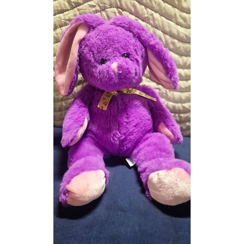 Toy LTD Purple Bunny Rabbit Plush Stuffed Animal with Pink Accents